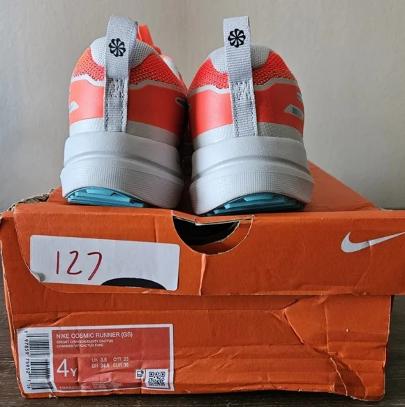 Nike Kids Coral Athletic Sneakers with Teal Accent - Picture 2 of 6